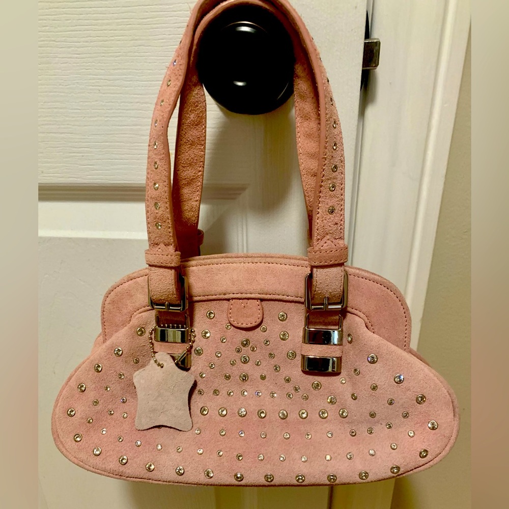 Genuine Suede and Crystal Purse Vintage